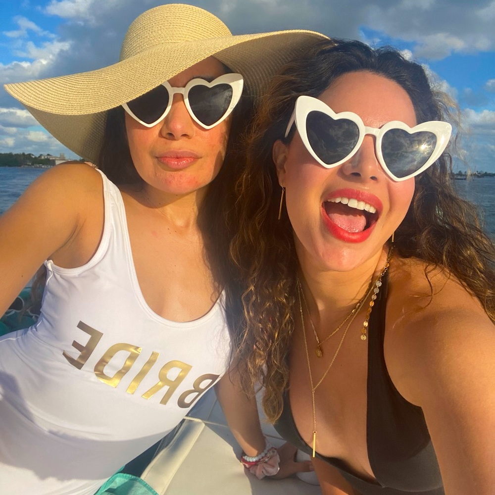 White heart sunglasses